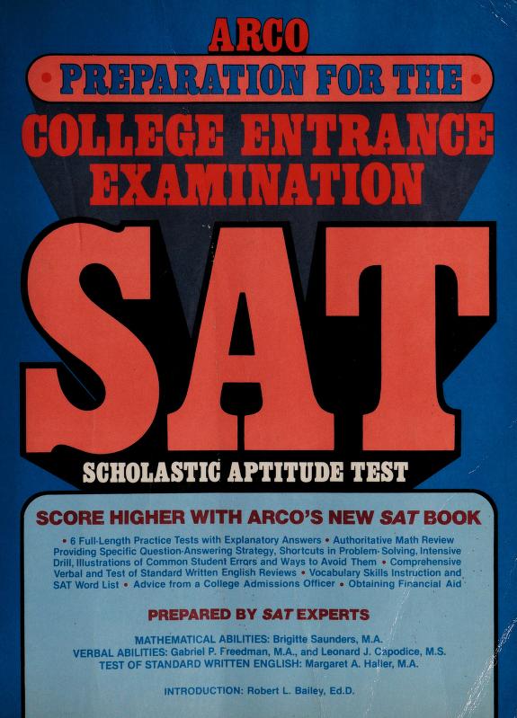 Scholastic Aptitude Test (SAT) : None : Free Download, Borrow, and  Streaming : Internet Archive